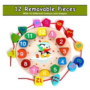 Wooden Shape Sorting Clock - Image 6