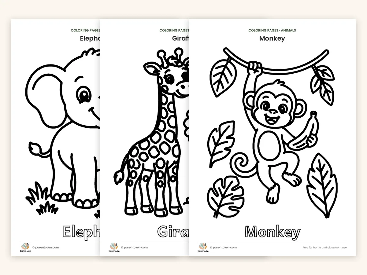 Animal Coloring Pages: sample pages