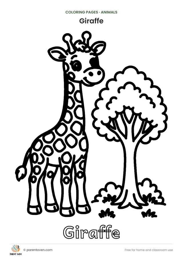 Giraffe coloring page