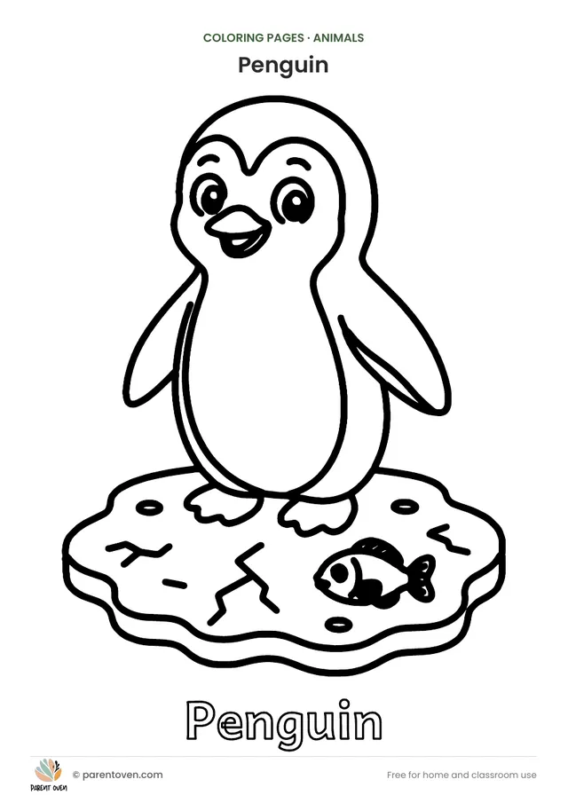 Penguin coloring page