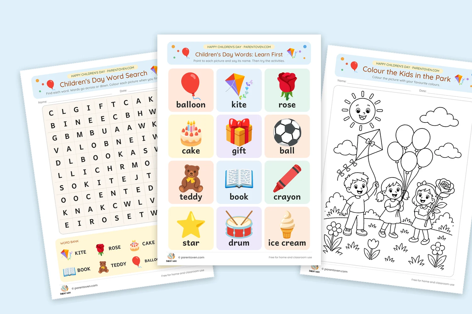 Children’s Day worksheets for kids