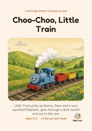 Cover of the Choo-Choo, Little Train printable foldable mini-book