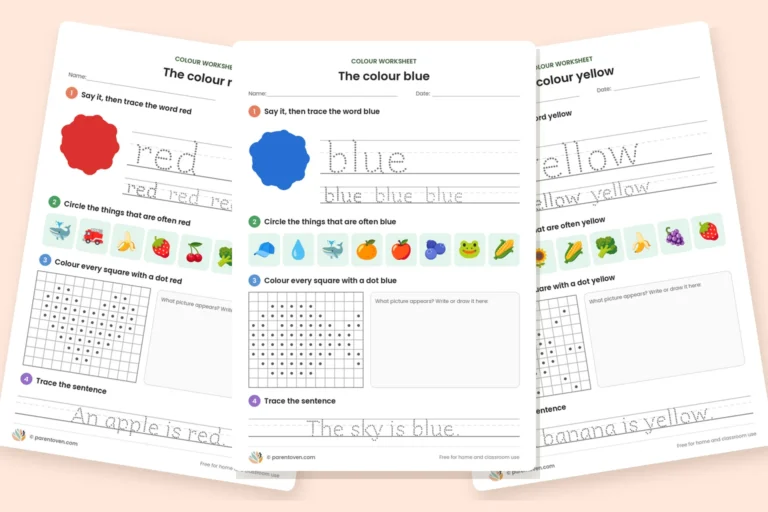 Colour worksheets for kids