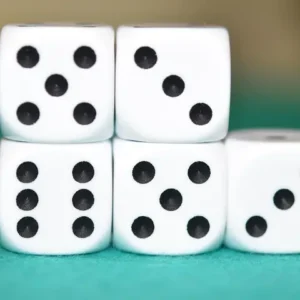 White dice with black dots