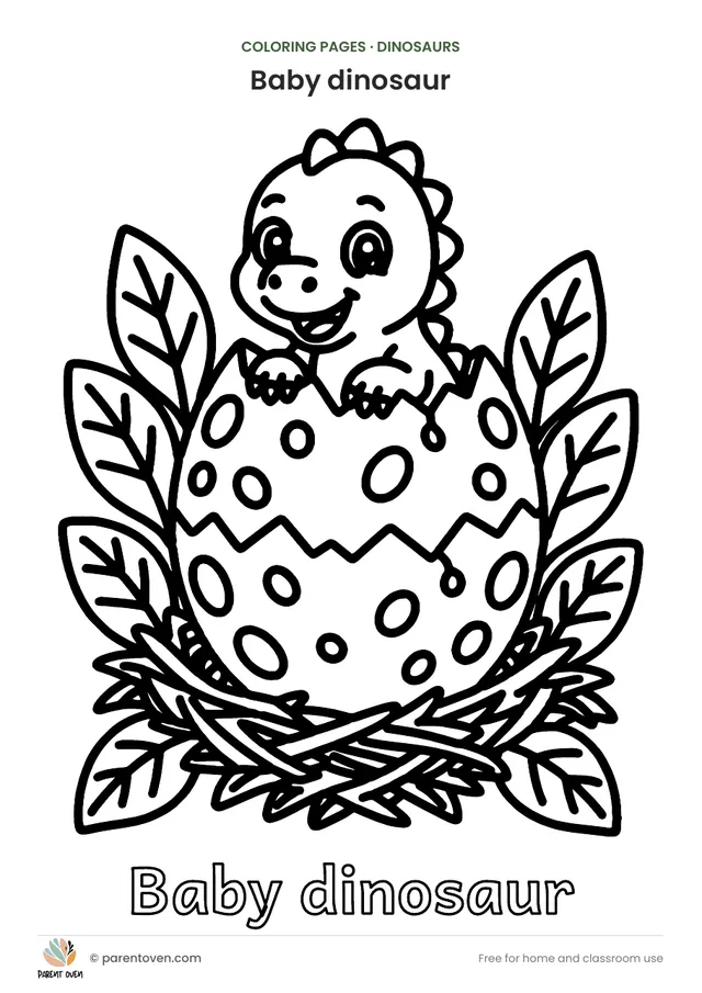 Baby dinosaur coloring page