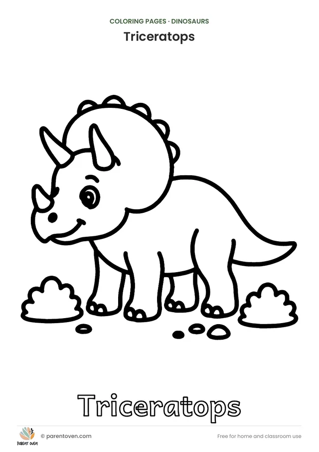Triceratops coloring page