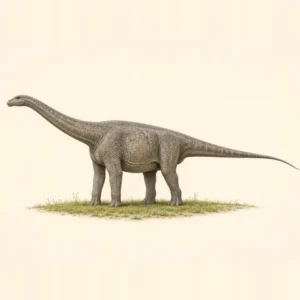 Illustration of a long Diplodocus with a long neck and tail
