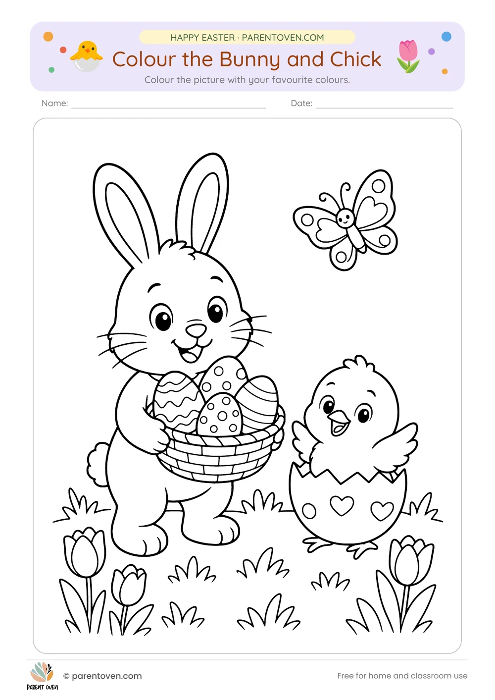 Printable Easter worksheet: Easter coloring pages