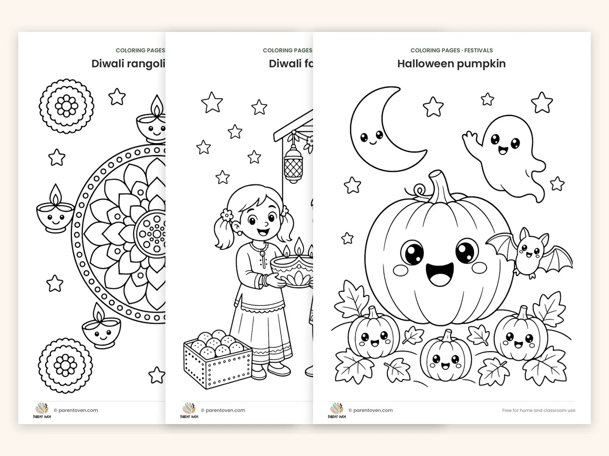 Festival Coloring Pages: sample pages