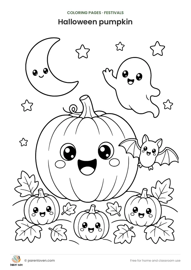 Halloween pumpkin coloring page