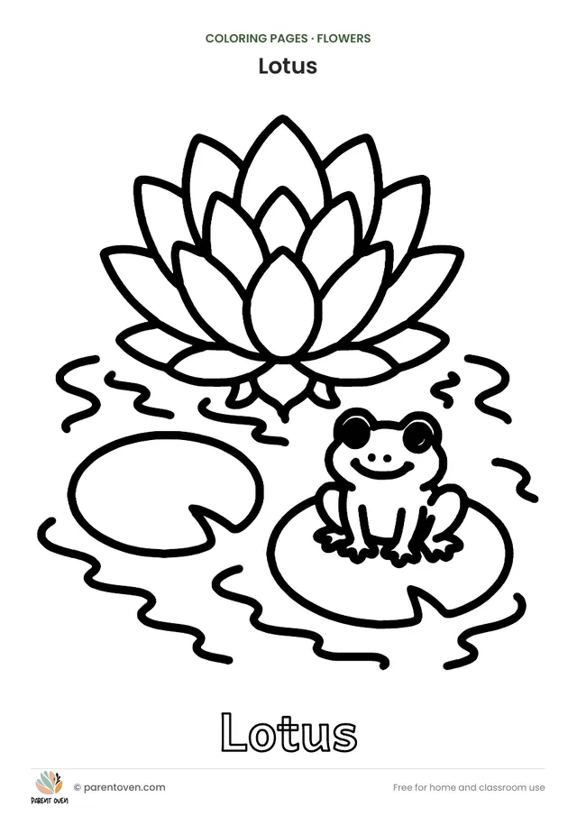 Lotus coloring page