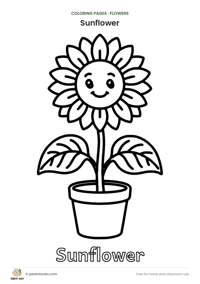 Sunflower coloring page