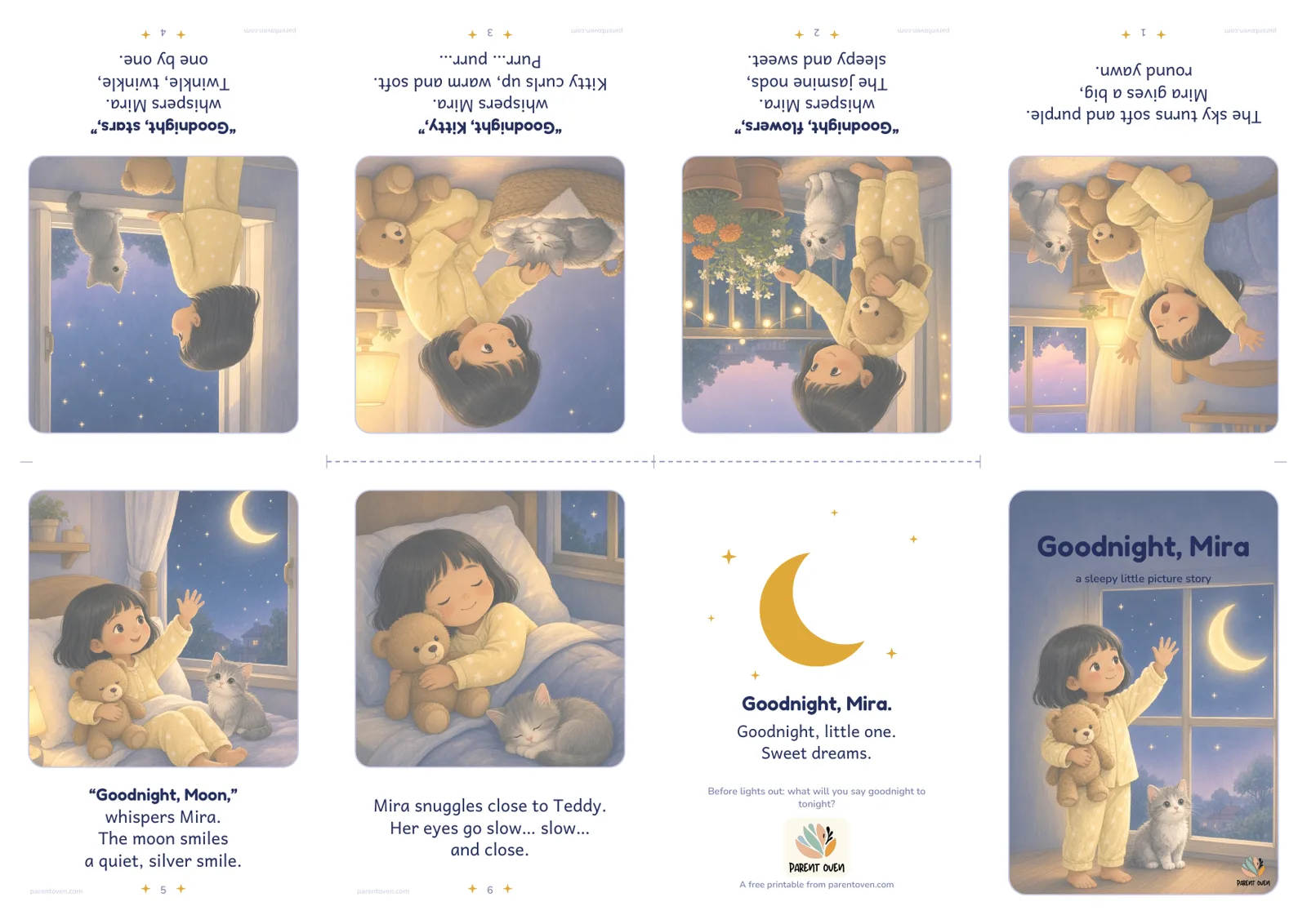 The printer-friendly Goodnight, Mira sheet with a white background