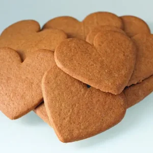 Heart-shaped ginger biscuits