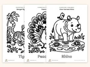 Indian animals coloring pages preview