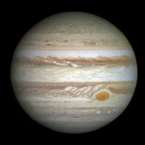 Striped planet Jupiter with its Great Red Spot