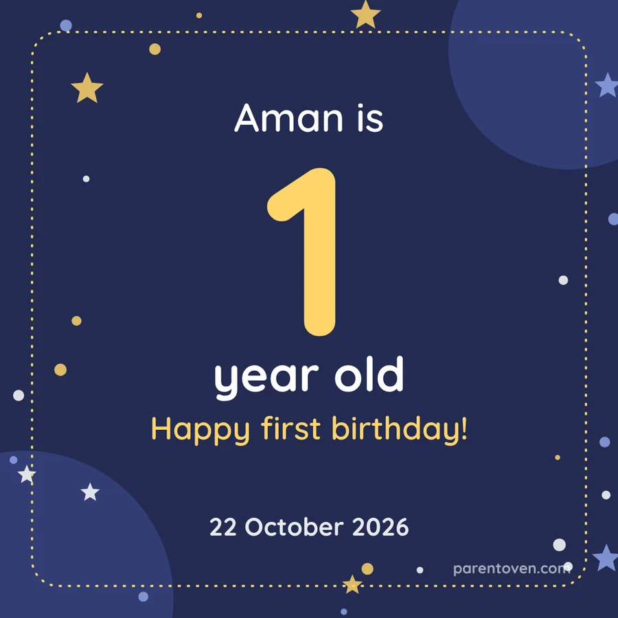 Night style first birthday card