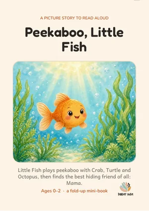 Cover of the Peekaboo, Little Fish printable foldable mini-book
