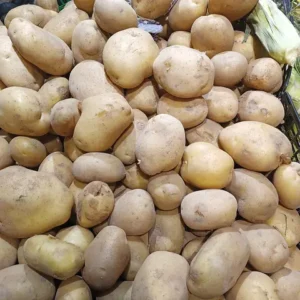A heap of brown potatoes