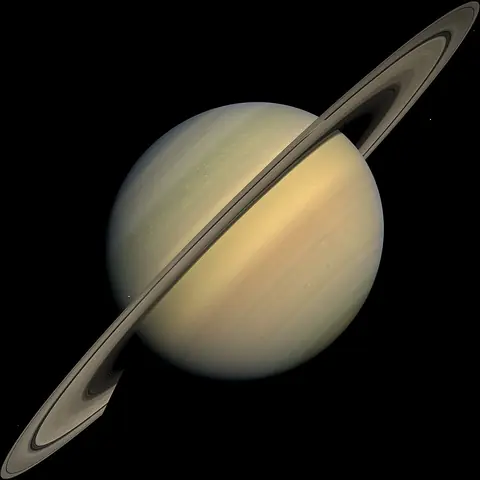 Planet Saturn with its wide rings