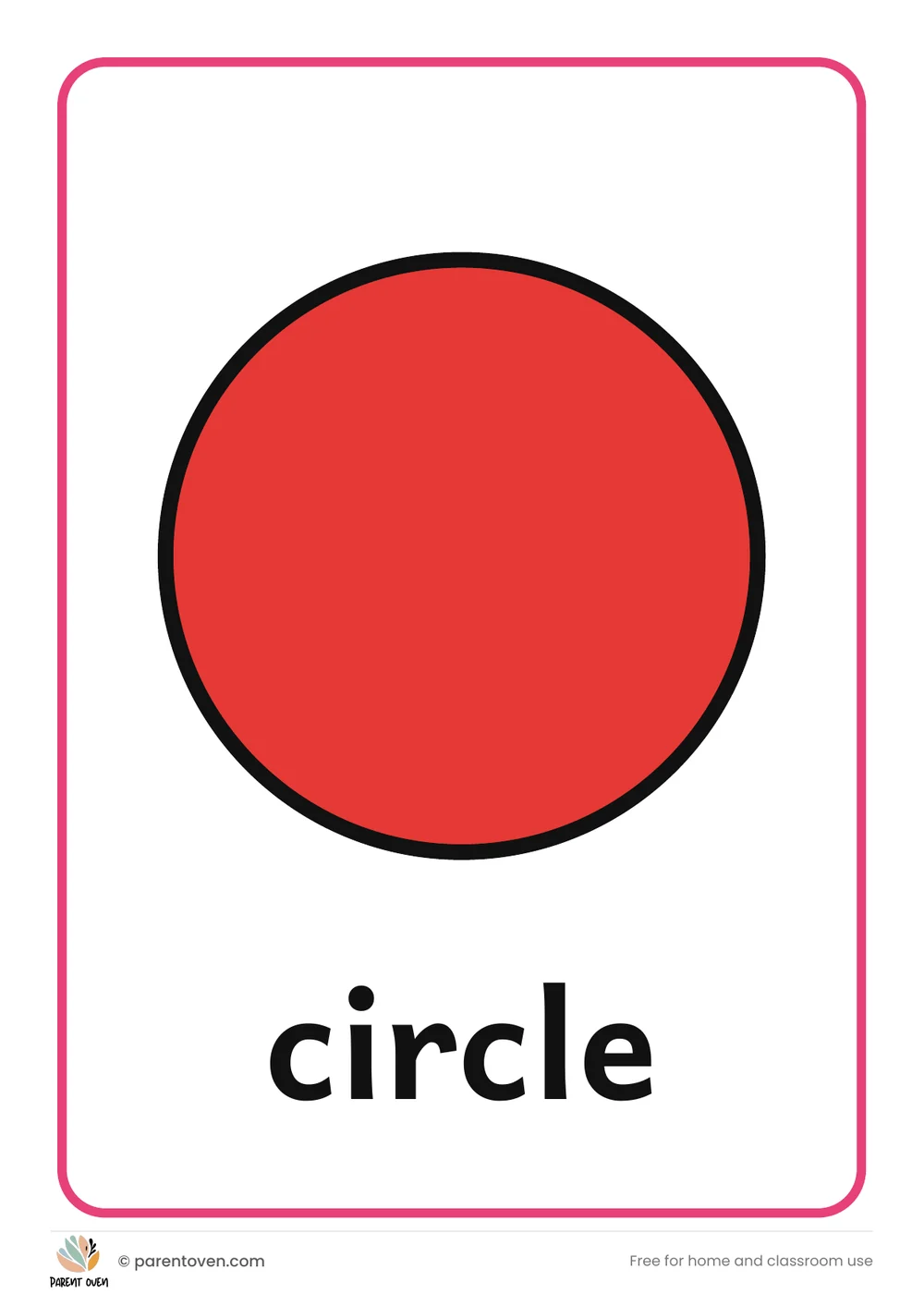 Shapes flash cards: one big card per page
