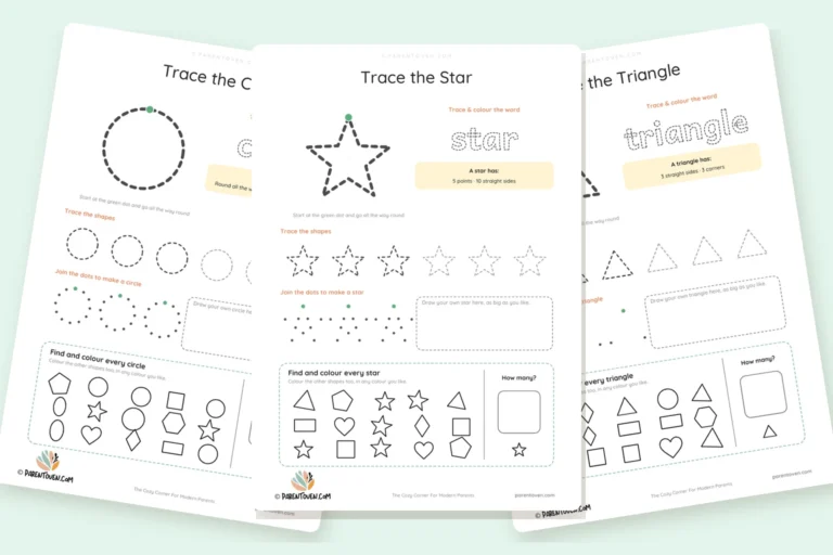 Shapes worksheets for kids