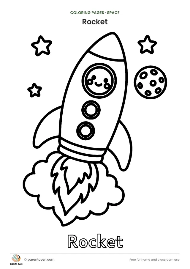 Rocket coloring page