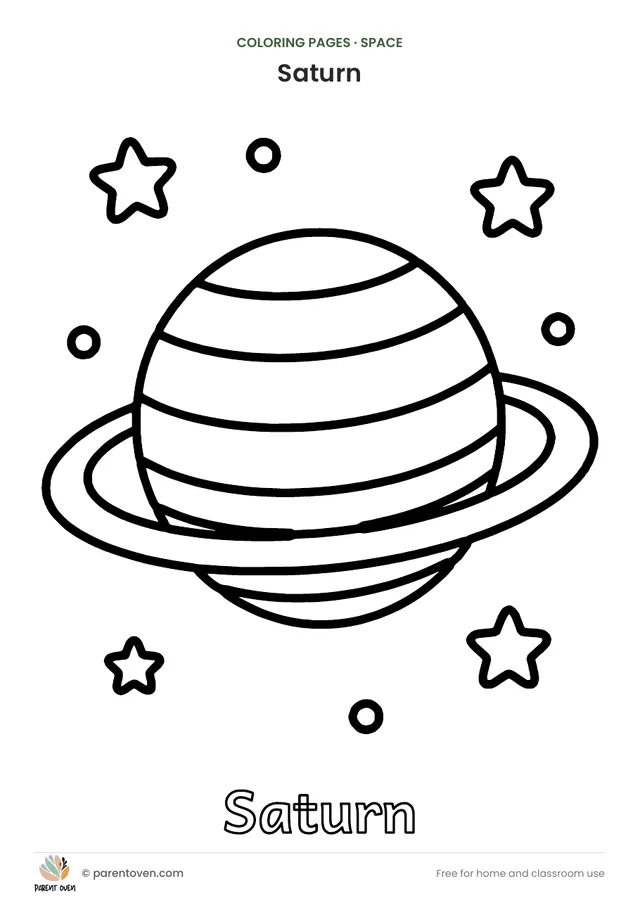 Saturn coloring page