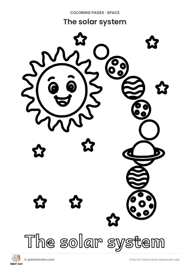 The solar system coloring page