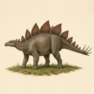 Illustration of a Stegosaurus with plates along its back