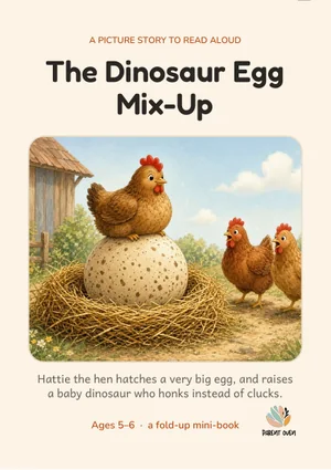 Cover of the The Dinosaur Egg Mix-Up printable foldable mini-book