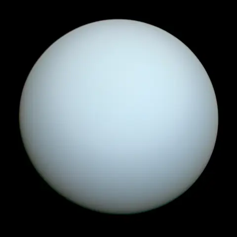 Pale blue-green planet Uranus
